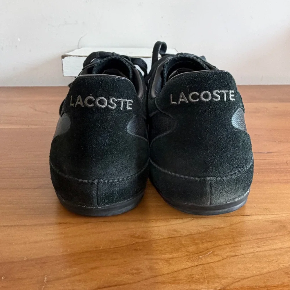 Lacoste Misano 22 SRM Mens Black Leather Suede Sneakers 8.5 7-26SRM3041024